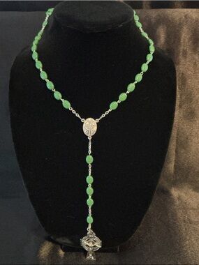 Vintage Catholic Rosary with Celtic Cross and Our Lady of Knock Pendant